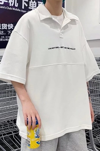 @港风 翻领polo衫短袖T恤男潮牌夏季潮流简约 DT25-P40图片