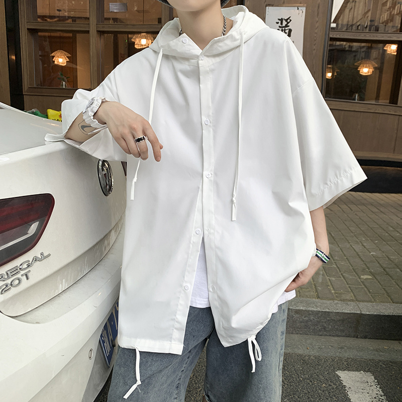 红炸街高级感连帽开衫短袖衬衣CS120-P40，男装T恤，星座223（原229-2）