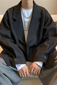 @港风 2021休闲西装男秋季新款港味西服宽松百搭外套XF6514-P55图片