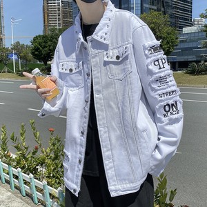 @港风 加绒加厚工装牛仔夹克男秋冬外套JK308-P80图片