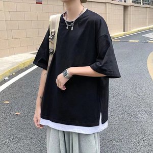 @港风 男生夏季潮流薄款宽松百搭五分袖男纯棉短袖 DT09-P28图片