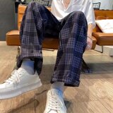 @港风夏季潮牌ins直筒格子裤长裤阔腿裤NZ273-P40，男装休闲裤，星座223（原229-2）