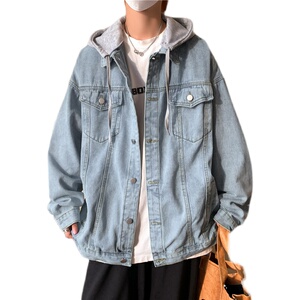 @港风 牛仔外套男春秋季2025新款潮牌ins连帽夹克衫JK887-P70图片