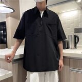 @港风夏季薄款宽松日潮工装衬衣男生半袖机能衬衫CS111-P35，男装T恤，星座223（原229-2）