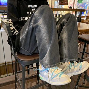 @港风2025新款慵懒风牛仔裤男宽松直筒新款渐变长裤NZ174-P45图片