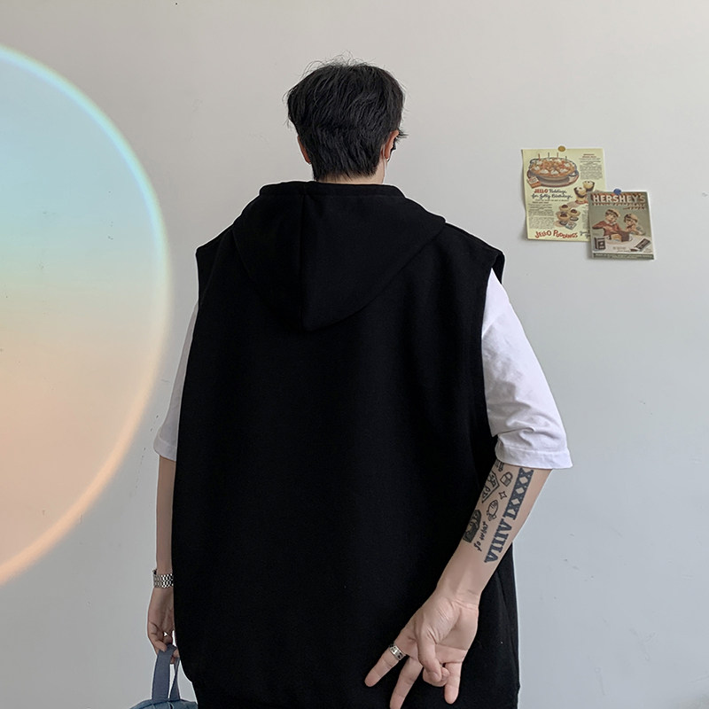 @港风连帽无袖男潮牌背心T恤夏季新款DT22-P30,男装背心/马甲,星座223（原229-2）
