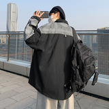 @港风2022个性拼接长袖衬衫男春秋潮流上衣CS106-P35，男装衬衫，星座223（原229-2）