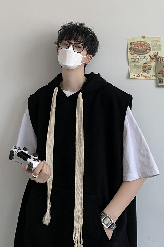 @港风连帽无袖男潮牌背心T恤夏季新款DT22-P30,男装背心/马甲,星座223（原229-2）