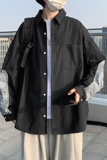 @港风2022个性拼接长袖衬衫男春秋潮流上衣CS106-P35，男装衬衫，星座223（原229-2）