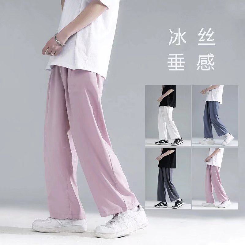 @港风2025男生春夏直筒休闲百搭裤宽松潮流冰丝垂感NZ240-P30,男装休闲裤,星座223（原229-2）
