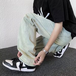 @港风   2025新款黄泥色垂感拖地裤夏季薄款牛仔裤 NZ249-P55图片