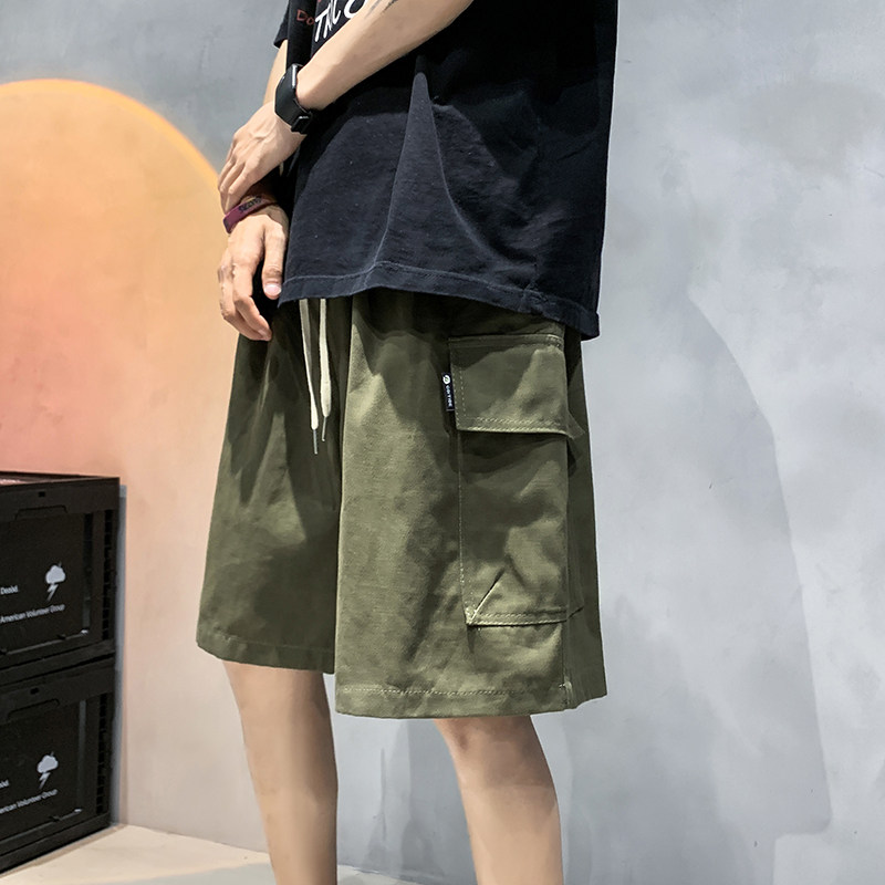 M-5XL日系大口袋工装五分短裤男大码纯棉阔腿中裤DK056-P35,男装牛仔裤,星座223（原229-2）