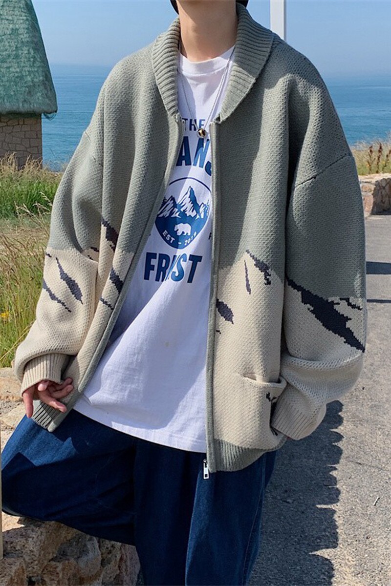 @港风秋冬韩版ins慵懒风针织衫开衫男宽松毛衣外套21M31-P55,男装针织衫/毛衣,星座223（原229-2）