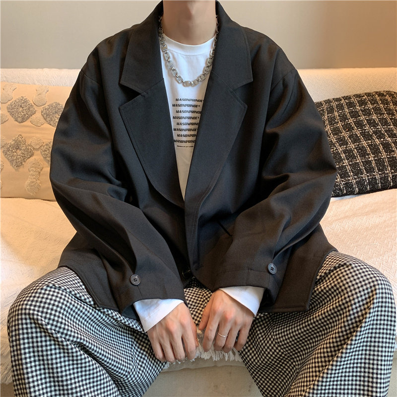 @港风 2021休闲西装男秋季新款港味西服宽松百搭外套XF6514-P55图片