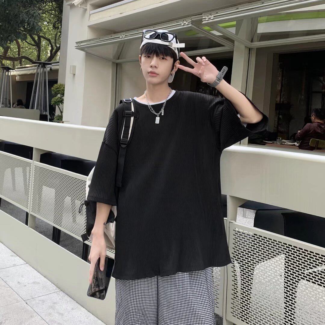 @港风百褶冰丝ins男气质潮标准城市风貌T恤DT15-P28,男装T恤,星座223（原229-2）