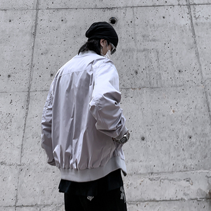 W08-P60 2023春季大码飞行服夹克男外套潮牌街头棒球服图片