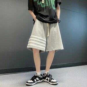 @港风  篮球外穿五分裤宽松条纹拼接短裤潮男大裤衩  DK068-P30图片