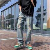 @港风春夏季长款破洞牛仔裤潮男NZ247-P45，男装牛仔裤，星座223（原229-2）