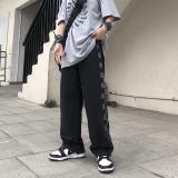 @港风2025年春装新款M-5XL大码格子牛仔裤男NZ210-P45，男装牛仔裤，星座223（原229-2）