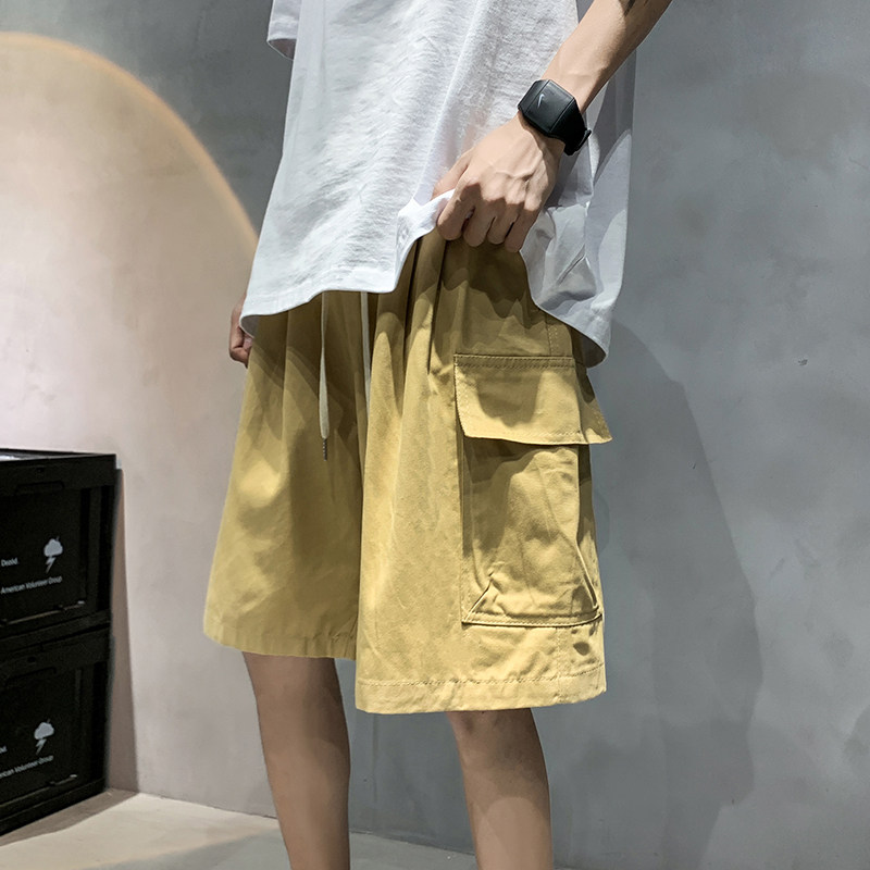 M-5XL日系大口袋工装五分短裤男大码纯棉阔腿中裤DK056-P35,男装牛仔裤,星座223（原229-2）