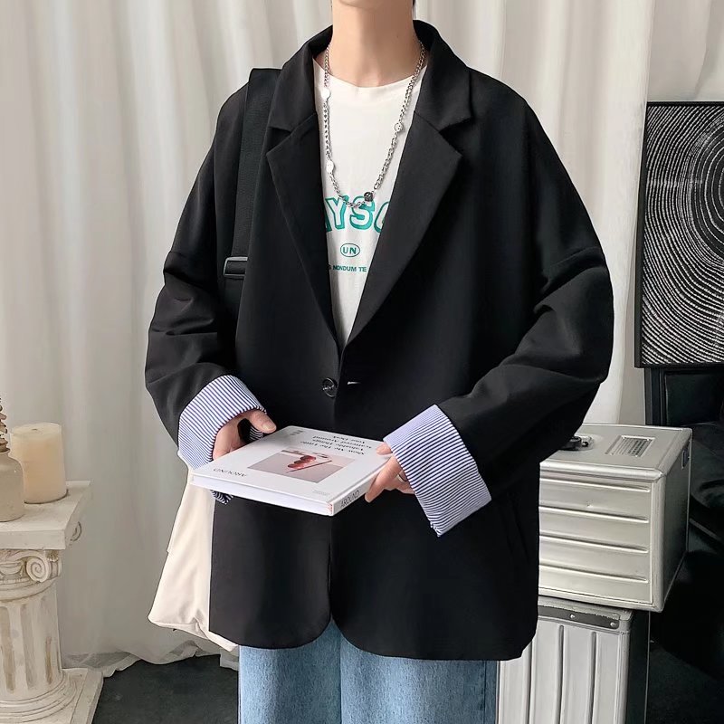 @港风春季单排扣宽松韩版西服潮男小单西XF6515-P50,男装西服,星座223（原229-2）