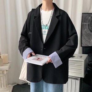 @港风 春季单排扣宽松韩版西服潮男小单西 XF6515 -P50图片
