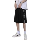 @港风腰果花拼接休闲短裤男夏季潮流五分直筒裤DK006-P25，男装牛仔裤，星座223（原229-2）