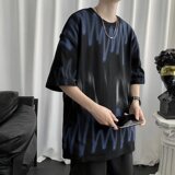 @港风2025年青少年短袖圆领夏季扎染体恤衫DT10-P30，男装T恤，星座223（原229-2）