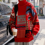 秋冬高领套头拼接毛衣潮流男女慵懒风针织衫 M45 P65,男装针织衫/毛衣,星座223(原229-2),四季星座 秋冬高领套头拼接毛衣潮流男女慵懒风针织衫 M45 P65,男装针织衫/毛衣,星座223(原229-2),四季星座