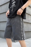 @港风侧边织带高街牛仔短裤男夏季宽松五分裤INS潮DK040-P38，男装牛仔裤，星座223（原229-2）