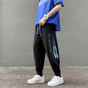 @港风  拼色织带束脚裤男休闲百搭潮牌运动裤NZ258-P40图片
