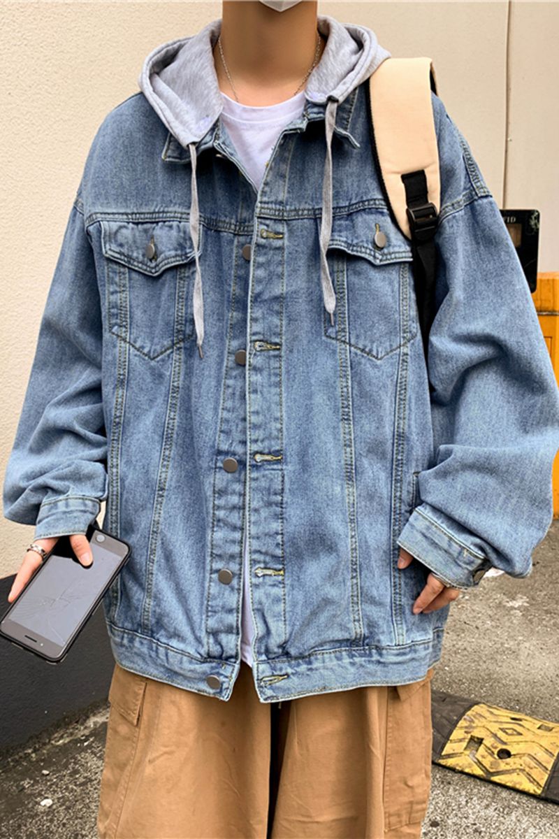 @港风牛仔外套男春秋季2025新款潮牌ins连帽夹克衫JK887-P70,男装工装外套,星座223（原229-2）
