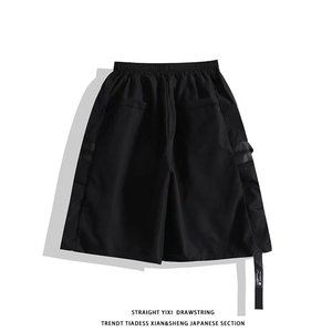 @港风  白底 夏季短裤男士多口袋工装五分裤潮牌ins DK045-P35图片