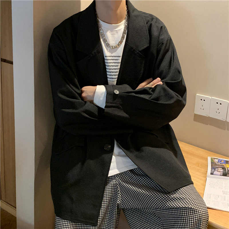 @港风2021休闲西装男秋季新款港味西服宽松百搭外套XF6514-P55,男装西服套装,星座223（原229-2）