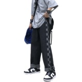 @港风2025年春装新款M-5XL大码格子牛仔裤男NZ210-P45，男装牛仔裤，星座223（原229-2）
