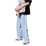 @港风2025年春秋新款M-5XL大码格子牛仔裤男长裤NZ210-P45，男装牛仔裤，星座223（原229-2）