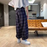 @港风夏季潮牌ins直筒格子裤长裤阔腿裤NZ273-P40，男装休闲裤，星座223（原229-2）