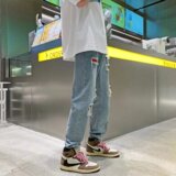 @港风直筒哈伦阔腿裤坠感裤子男韩版潮流牛仔裤NZ248-P40，男装牛仔裤，星座223（原229-2）