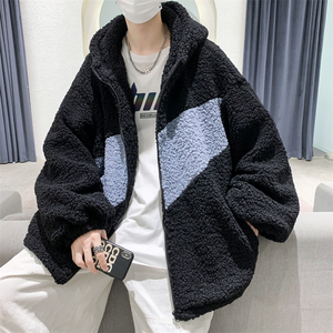 @港风 羊羔毛外套男韩版潮流秋冬薄款棉衣夹克MY9007-P55图片