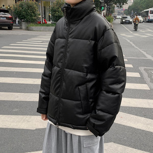 @港风 PU衣棉衣男韩版ins潮流宽松冬季保暖棉服MY9001-P75图片
