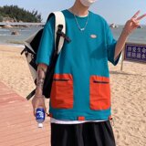 @港风2025夏季欧美机能风宽松ins潮嘻哈短袖T恤DT06-P35，男装T恤，星座223（原229-2）