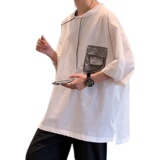 @港风2025夏季新款超火宽松大码ins潮流高街半袖上衣DT03-P30，男装T恤，星座223（原229-2）