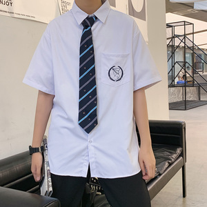 @港风 学院风短袖衬衫男夏季新款jk衬衣班服送领带CS122-P35图片