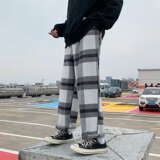 @港风2025春季新款格子休闲裤男宽松直筒潮流百搭NZ231-P45，男装休闲裤，星座223（原229-2）