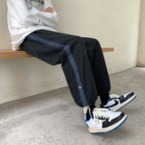 @港风M-5XL腰果花拼接抽绳束脚牛仔裤男大码直筒裤NZ197-P65，男装牛仔裤，星座223（原229-2）