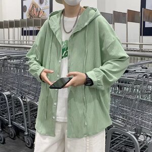 @港风 夏季薄款透气防晒衣男宽松连帽开衫夹克潮流外套 CS133-P40图片
