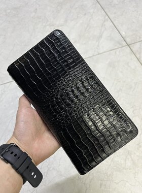 手抓包男款男士斜挎包正品男真皮牛皮手拿包鳄鱼皮纹保护套多功能