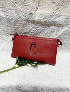 孤品真皮小包零钱包真皮钱包女包新款小众斜挎包牛皮红色大容量