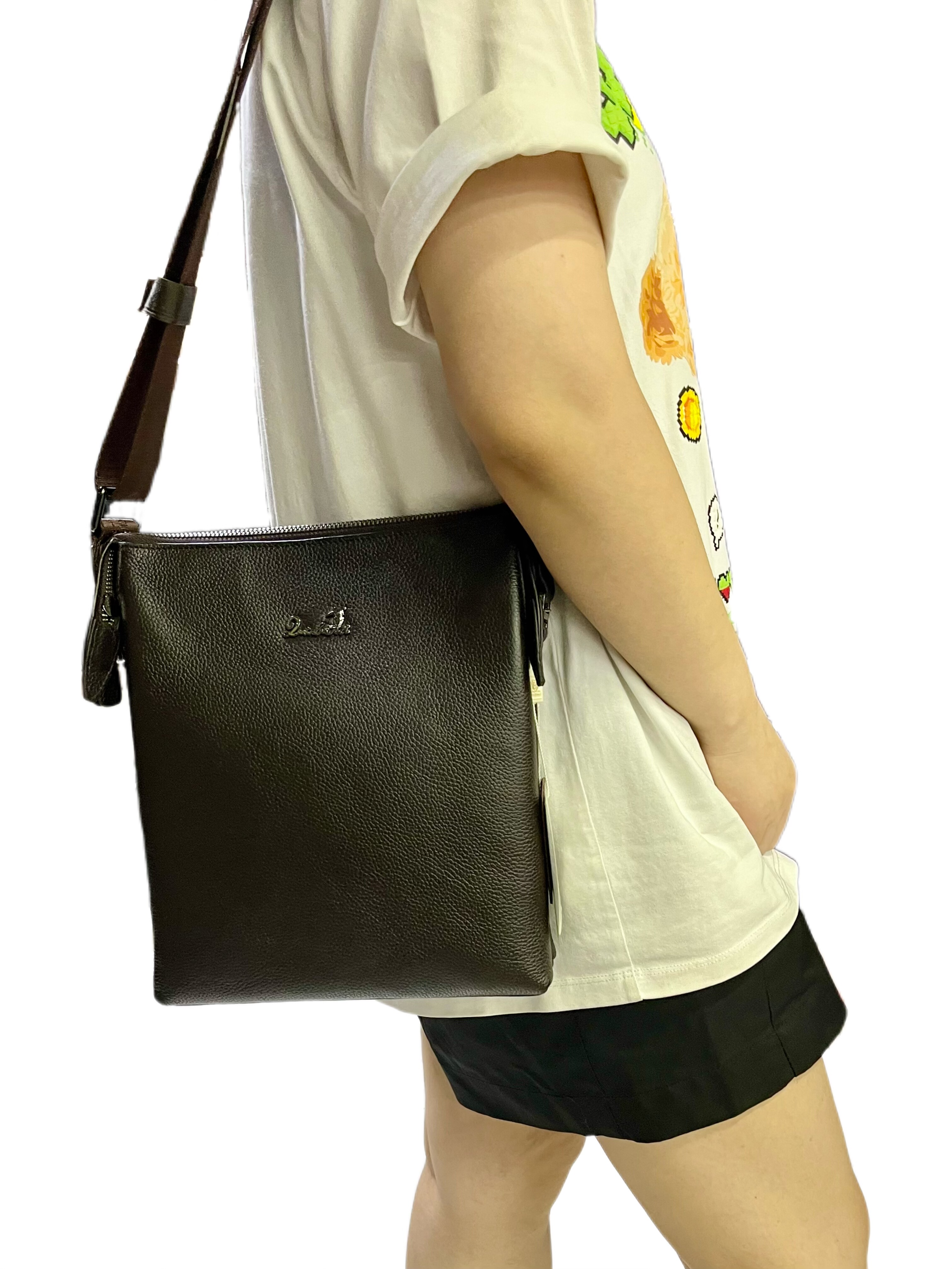 正品男士单肩包真皮男包大容量软皮包商务休闲头层牛皮斜挎包潮流