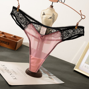 性感蕾丝丁字裤 网纱轻簿棉内裆女内裤